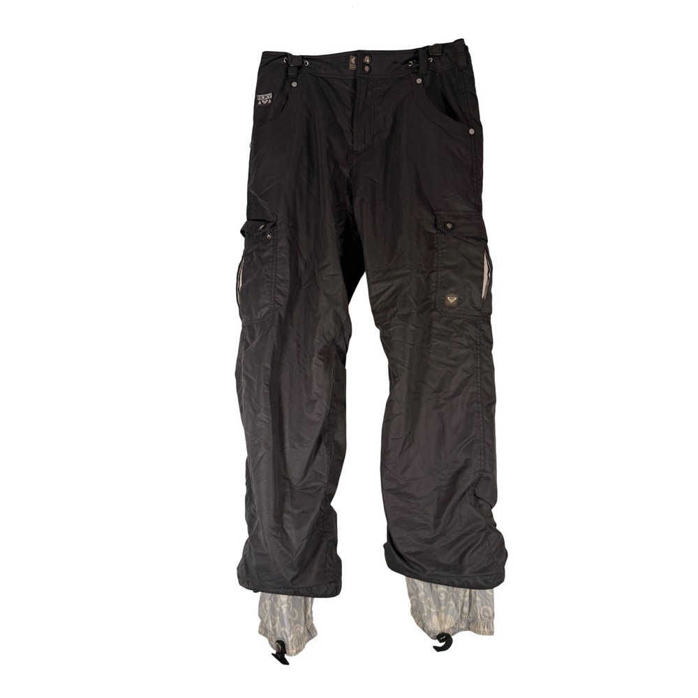 Roxy Snow Black Insulated Cargo Ski Snowboard Pants Womens Large RN 22443